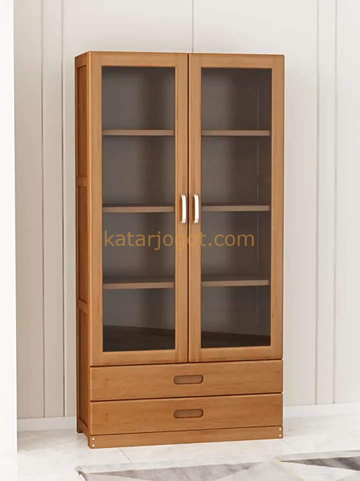 2 Glass Door Bookshel